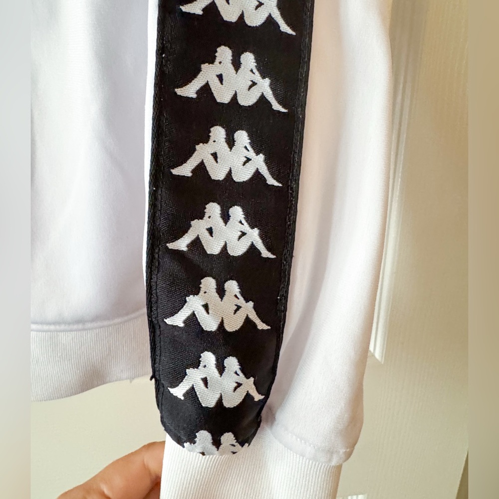 Kappa 222 Banda Track Jacket White Black Omini Logo Tape Full Zip Tracksuit Mโ - Picture 4 of 8
